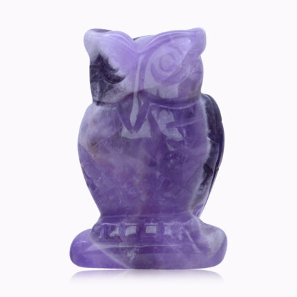Amethyst Owl Spirit Guardian – carved gemstone totem for wisdom and intuition | Jaguar Dream Ireland