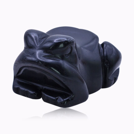 Black Obsidian Frog Totem – for energetic protection, grounding, and deep shadow work | Jaguar Dream Ireland