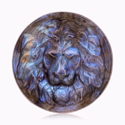 Lion Labradorite Totem Figurine – Handcrafted Spiritual Symbol from Jaguar Dream Ireland