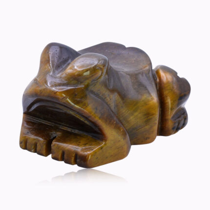 Tiger’s Eye Frog Totem – for courage, grounding, and spiritual focus | Jaguar Dream Ireland