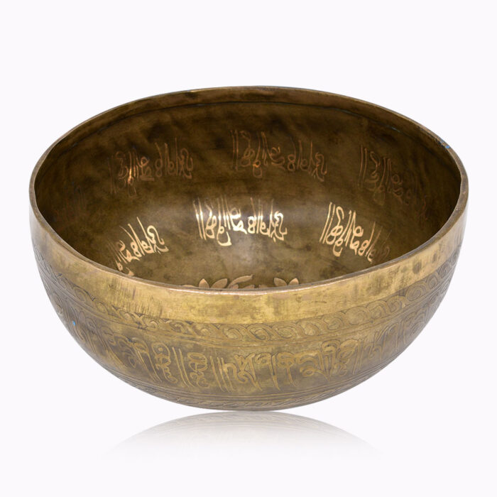 Handcrafted Tree of Life Singing Bowl, 20.5cm, E3# tune, 7-metal blend – Jaguar Dream Ireland