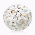 Large Happy Drum – White & Gold Marble