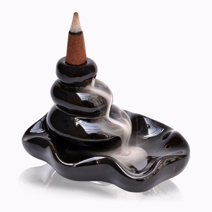 Black Zen Cascade – Backflow Incense Burner - Image 2
