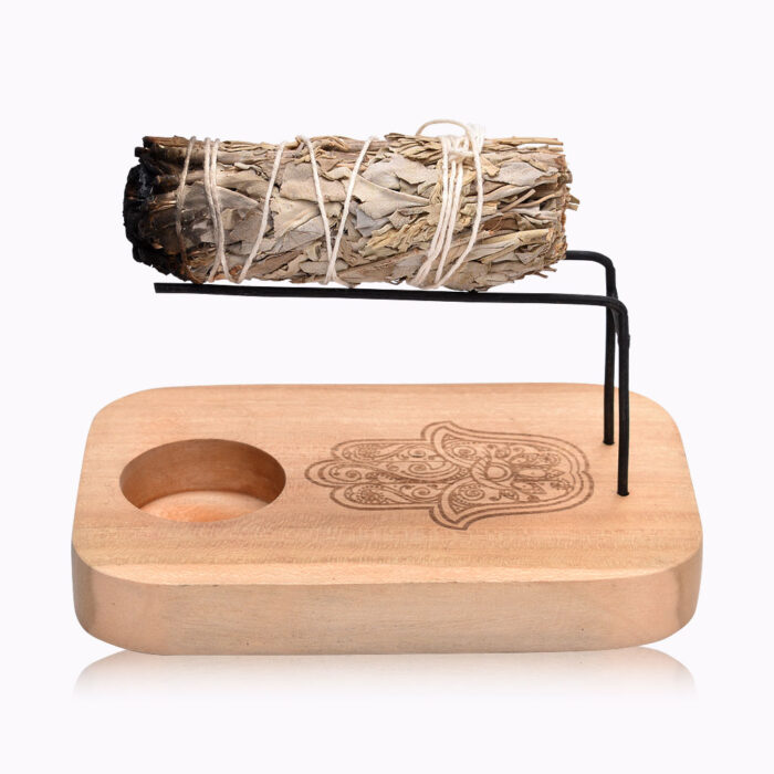 Hamsa Smudging Heater – Teak Wood Burner - Image 2