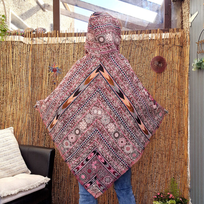 Rose Moon – Hooded Festival Poncho - Image 2