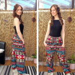 Red & Teal – Boho Pocket Trousers (Style 2) - Image 2