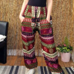 Burgundy & Green – Boho Pocket Trousers