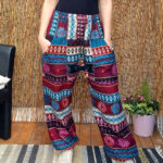 Burgundy & Teal – Boho Pocket Trousers