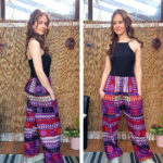 Purple & Red – Boho Pocket Trousers - Image 2