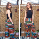 Orange & Blue – Boho Pocket Trousers - Image 2
