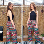 Red & Teal – Boho Pocket Trousers - Image 3