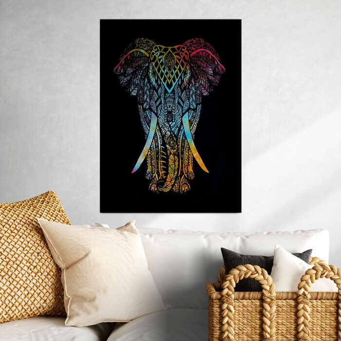 Elephant Spirit – Black Wall Hanging - Image 2