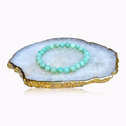 Handmade Amazonite bracelet with natural blue-green 8 mm gemstone beads