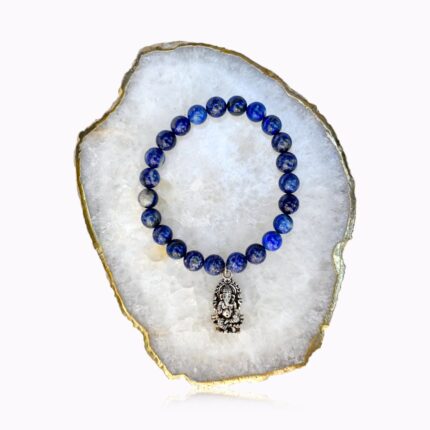 Lapis Lazuli bracelet with gold-coloured Ganesha detail