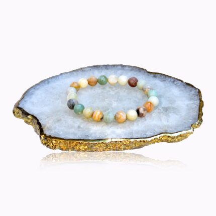 Handmade Multicolour Amazonite bracelet with natural 8 mm gemstone beads