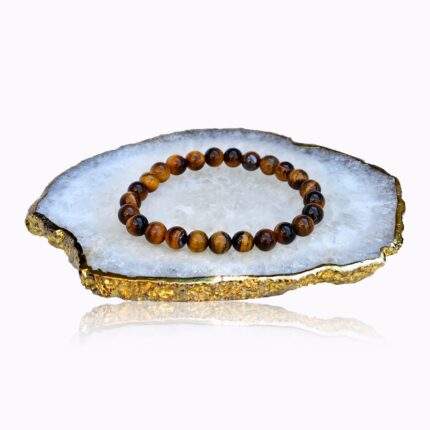 Handmade Tiger's Eye bracelet with natural brown 8 mm gemstone beads